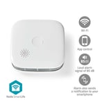 Nedis SmartLife Rökdetektor | Wi-Fi | Batteridriven | Givarlivscykel: 10 år | EN 14604 | Max. batteritid: 24 Månader | 85 dB | Vit | 1 st