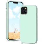 OitiYaa Silicone Case Designed for iPhone 14 Case, Ultra Slim Shockproof Protective Liquid Silicone Phone Case with Soft Anti-Scratch Microfiber Lining,6.1 inch, Mint Green