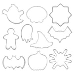 10 Pc Halloween Chauve-Souris Citrouille FantôMe en Acier Inoxydable Cutter Gâteau DéCoration Fondant Biscuit Moule Outil de Cuisson