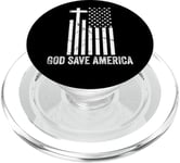 God Save America Sign,God American Flag Jesus Save America PopSockets PopGrip for MagSafe