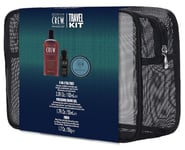 American Crew, Kit de Voyage, Soins Cheveux et Corps Homme, 3en1 Shampoings et Gel Douche, Gel de Rasage Précision, Fiber Cire de Coiffage, Tenue Forte - 100ml, 50ml, 50g