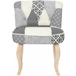 Altobuy - giada - Fauteuil Baroque Patchwork Motifs Grisés