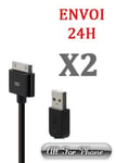 2X Cable USB iPhone iPod NOIR