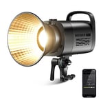 NEEWER CB60B 70W LED Video Light with 2.4G/APP Control, COB Bi Color Bowens Mount Continuous Output Lighting 2700K-6500K 34000Lux/1m CRI97+/12 Effects for Studio/Outdoor Photography/Video Recording