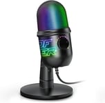 Eko 400 Rgb | Micro Gaming Pc Sur Pied | Enregistrez Votre Voix Facilement | Idéal Pour Asmr, Streaming, Youtube, Podcast & Twitch | Microphone De Bureau Usb Pour Pc/Mac