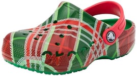 Crocs Mixte Enfant Baya Holiday Plaid Sabots K, Vert Kelly, 32/33 EU