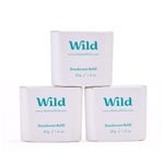 Wild - Natural Refillable Deodorant - Fresh Cotton & Sea Salt Refill Trio Pac...