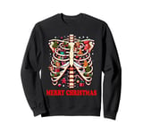 Skeleton Ribcage Merry Christmas X-mas Festive Holiday Sweatshirt