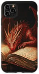 iPhone 11 Pro Max Aesthetic Gothic Red Dragon Reading Book Painting Bookish Case