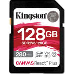 Kingston Canvas React Plus V60 128 GB UHS-II SDXC-minneskort