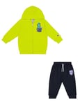 Champion Legacy Play With Graphics TD (306915) - Ultra-light Powerblend Fleece Hooded Suit, Multi-Colour Sulfur Yellow/Navy Blue (ALO/NNY), 18 months (86) Boys FW24