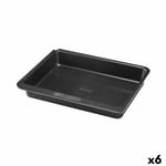 Oven Mould Pyrex Magic Squared Rectangular Black Metal 24 x 24 cm [6 Units]