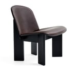 HAY - Chisel Lounge Chair - Black water-based lacquered oak Front upholstery, Sense Dark Brown leather