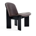 HAY - Chisel Lounge Chair - Black water-based lacquered oak Front upholstery, Sense Dark Brown leather - Lenestoler - Andreas Bergsaker