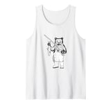 Bear Fisher Holding its Latest Catch, Angler Angling Fishing Tank Top