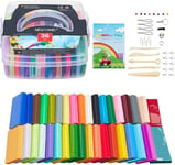 NEWYANG Pate Polymere - 36 Couleurs Argile Polymère,Kit Pate Polymère Accessoire 5 Outils,Coffret Pate a Modeler est Le Meilleur Petit Cadeau pour Noël,Jouets créatifs