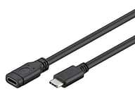 PremiumCord Rallonge USB-C 3.1 de 2 m, câble de données SuperSpeed jusqu'à 5 Gbit/s, câble de Charge, USB 3.1 génération 1 Type C Femelle vers mâle, Couleur : Noir, Longueur : 2 m