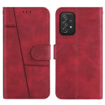 Yhteensopiva Samsung Galaxy A72 5g/4g Case Premium Pu -nahkaisen lompakkojalustan ominaisuussuojuksen kanssa - punainen