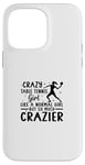 Coque pour iPhone 14 Pro Max Joueur de ping-pong Crazy Table Tennis Fille