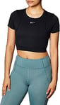 Nike W NP AEROADPT SS Crop Top Débardeur Femme, Photon Dust/Black/(Metallic Silver), FR : XL (Taille Fabricant : XL)