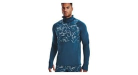 Haut thermique under armour outrun the cold funnel bleu homme