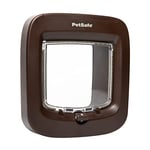 PetSafe Chatière à Puce électronique, accès sélectif pour Votre Chat, empêche Les étrangers d'entrer, Installation Facile, Chats jusqu'à 7 kg, Brun