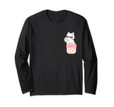 Cute Cat Kung Fu In Pocket Cat Lover Cat Kitty In The Pocket Long Sleeve T-Shirt