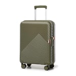 WITTCHEN Valise Cabine Bagages Cabine Valise de Voyage Bagage à Main en Polycarbonate avec 4 roulettes Pivotantes Serrure à Combinaison Poignée Télescopique GL Style Line Taille M Vert Olive