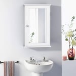 Armoire de Salle de Bain Mural avec Miroir et Étagères, Placard de Rangement Toilette Gain de Place, 34x15x51 cm - Relax4life