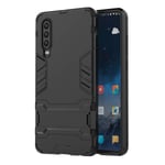 Mipcase Rugged Protective Back Cover for Huawei P30, Multifunctional Trible Layer Phone Case Slim Cover Rigid PC Shell + soft Rubber TPU Bumper + Elastic Air Bag with Invisible Support (Black)