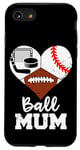 iPhone SE (2020) / 7 / 8 Ball Mum Funny Football Baseball Hockey Mum Heart Case