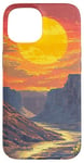 Coque pour iPhone 15 Grand Canyon At Dawn Vintage Paysage graphique