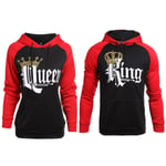 King söt present Bröllopspar Hoodie Sweatshirt Herr Dam Queen L