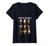 Womens Cool Foxes Of The World Present Cute Fox Animal Lover V-Neck T-Shirt