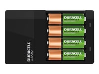 Duracell High-Speed Value Cef14 - 4 H Batteriladdare - (För 4Xaa/Aaa) 2 X Aa-Typ - Nimh - 1300 Mah - 7 Watt - Med 2 X Aaa Nihm 750 Mah Laddningsbara Batterier