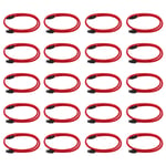 20pièces 50cm SATA 3.0 Iii Sata3 7Broches Câble de Données Câbles Ssd 6Gb / S Câble de Données pour Disque Dur avec Gaine En Nylon avec Disque Dur et Version Gainée de Nylon(Rouge)