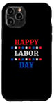 Coque pour iPhone 11 Pro Étoiles rouges blanches et bleues pour la fête du travail