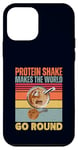 Coque pour iPhone 12 mini Le shake protéiné fait tourner le monde drôle Gym Fitness