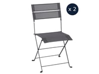 2 chaises de jardin pliante Latitude Monochrome Carbone - Fermob