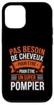 Coque pour iPhone 12/12 Pro Super Pompier Humour Cadeau Pompier Homme Chauve Pompier