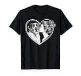 Saint Bernard Mom Dog Art Valentine's Day Heart T-Shirt