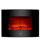 Cecotec Cheminée Murale électrique décorative Warm 2200 Curved Flames 2000W Noir