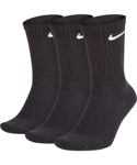 Nike Unisex Everyday Cushion Crew Training Socks (3 Pairs) in Black Cotton - Size Small