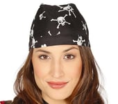 FIESTAS GUIRCA | Bandana Pirate Noir pour Adulte Unisexe - Accessoire Textile Polyvalent pour Fêtes Costumées, Carnaval et Célébrations - Idéal pour Costumes de Pirate, Cowboy ou Bandit - Noir