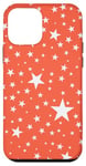 Coque pour iPhone 12 mini Orange et blanc, étoiles