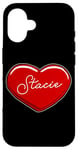 Coque pour iPhone 16 Stacie Cœur dessiné à la main – Prénom Cœurs I Love Stacie