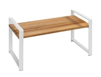 WENKO Étagère de Cuisine Louisa, Petite Étagère pour le plan de Travail, en Bois d'acacia et Métal, Crée plus d'espace de Rangement dans la Cuisine, 40 x 20 x 20 cm, Blanc