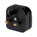 Maplin EU 2 Pin Plug to UK Mains Plug Converter 5 Amp Fuse Screw Cover, Black