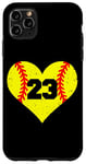 iPhone 11 Pro Max Softball Number 23 Jersey Funny Softball Heart Game Day Case