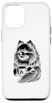 Coque pour iPhone 12/12 Pro Poméranie Boire du Café Poméraniens Pom Dog